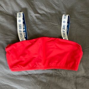 Year of ours red sports bra with logo straps size small